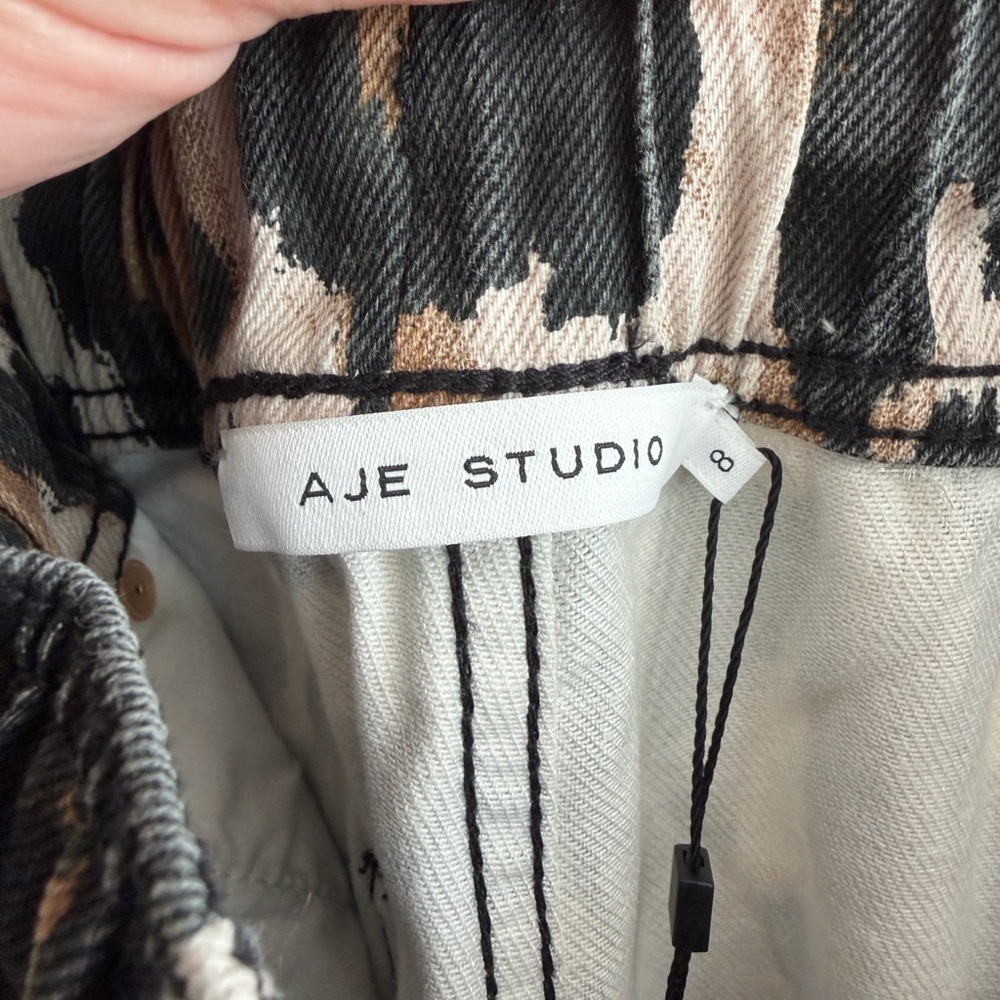 AJE Studio Sienna Wide Leg Jeans Animal Print - Picture 14 of 16